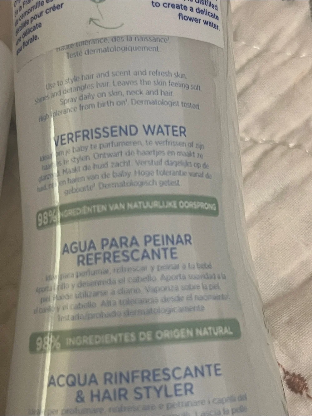 Mustela Hair Styler & Skin Freshener Spray — White/Blue